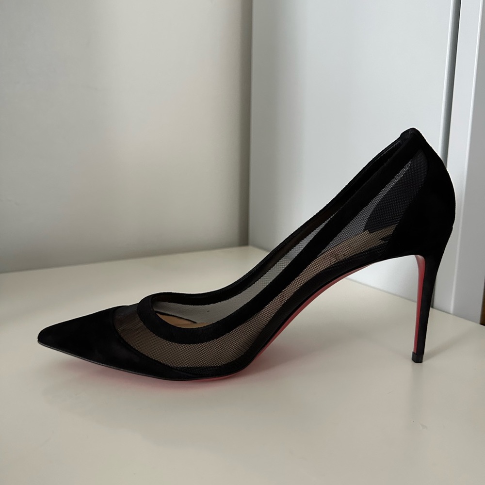 Christian louboutin Black Suede Galativi Heels 85mm